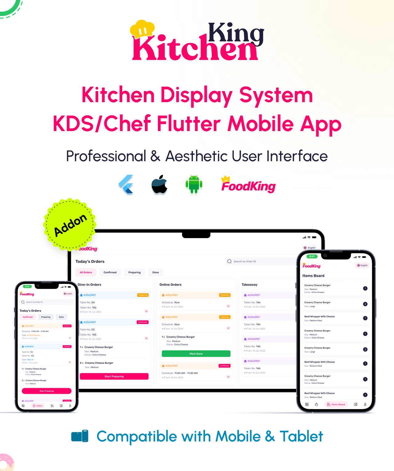 What's included with the FoodKing Kitchen app?
